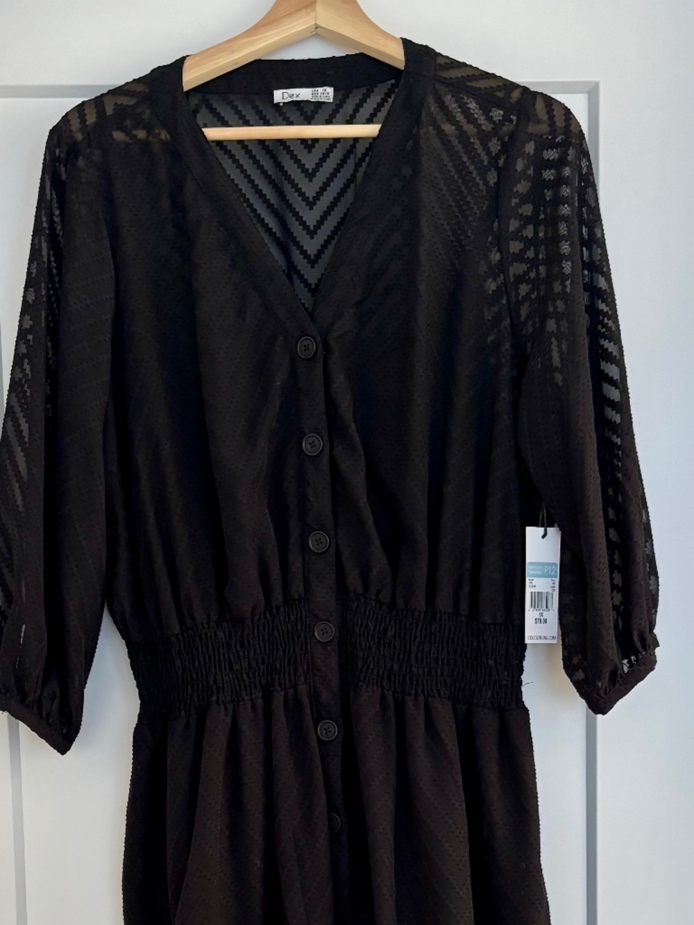 🖤 Brand New Black Sheer Maxi Dress – Pockets - Dex